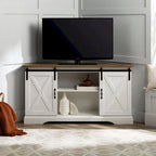 Meuble TV d'angle Middlebrook avec porte de grange coulissante de 52 pouces