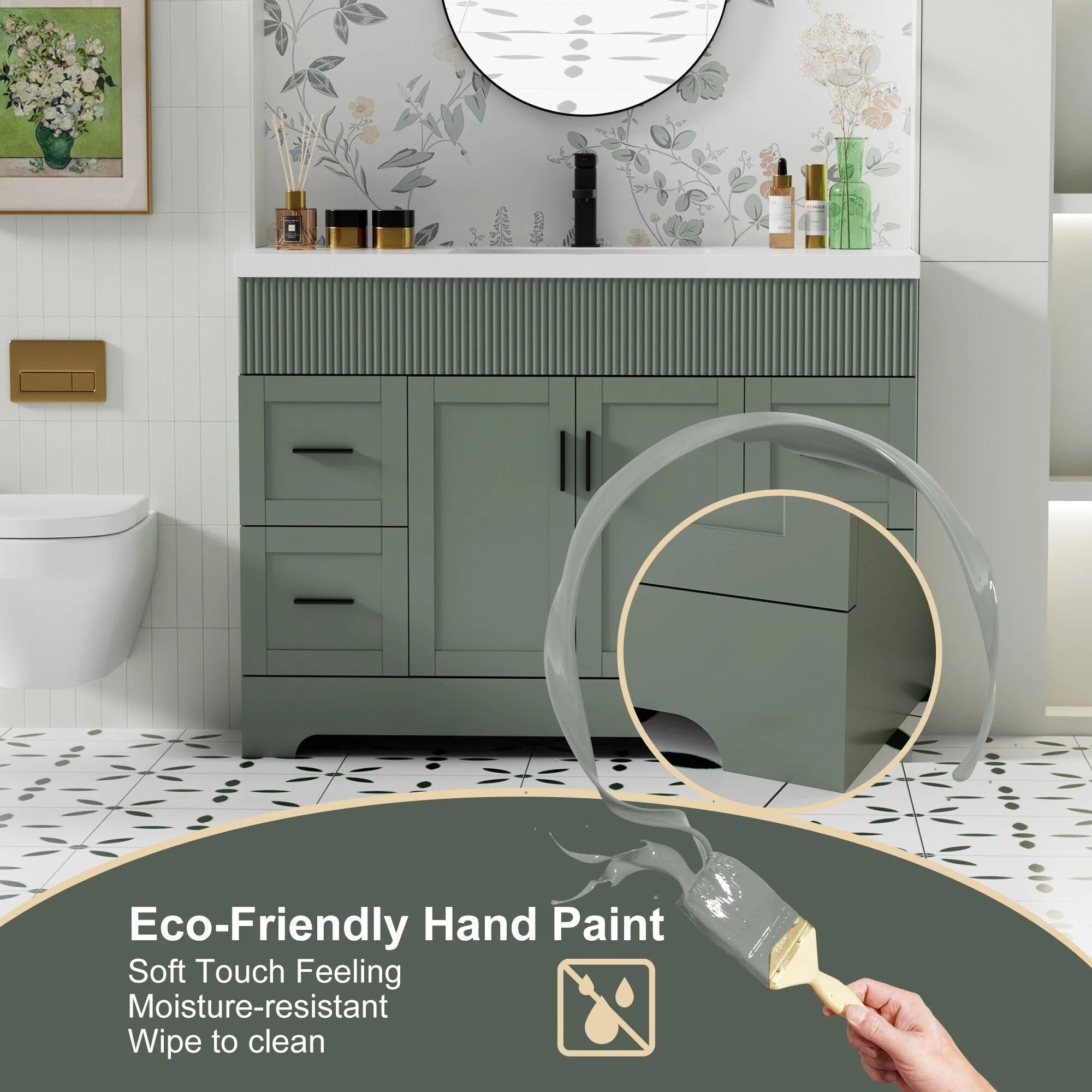 Ensemble meuble-lavabo Wavy Line 30/36/48 avec lavabo et robinet