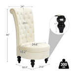 AVAWING Lot de 2 chaises de trône royales rembourrées et pieds en bois d'hévéa