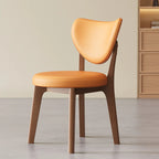 Chaise de salle à manger moderne sans accoudoirs à oreilles en similicuir