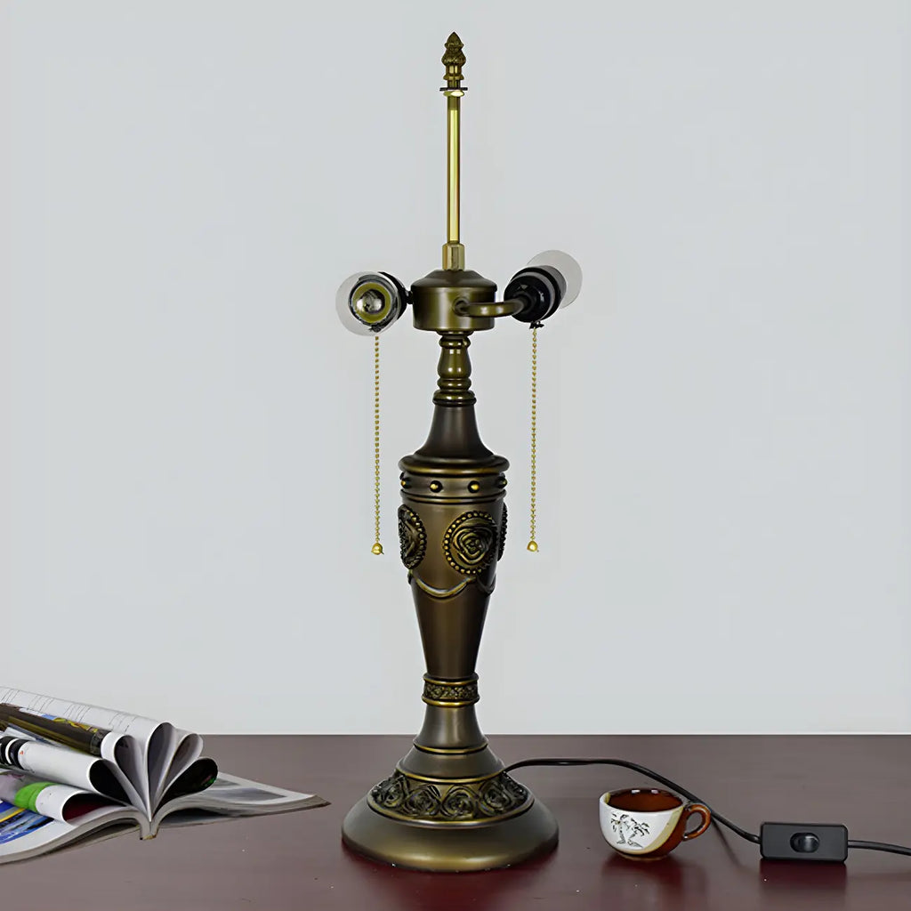 Lampe de table HomeyFad à 2 lumières avec dôme en verre et acier inoxydable de style vintage