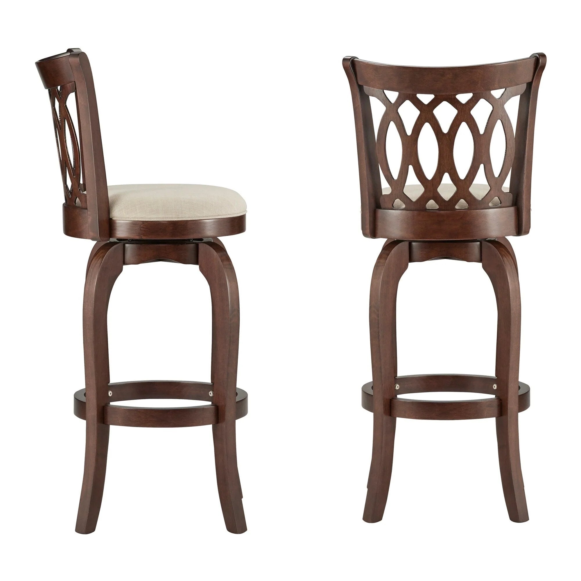 Tabouret de bar pivotant à dossier ajouré Rovinj