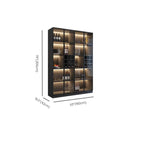 Armoire à vin minimaliste en bois noir avec porte vitrée