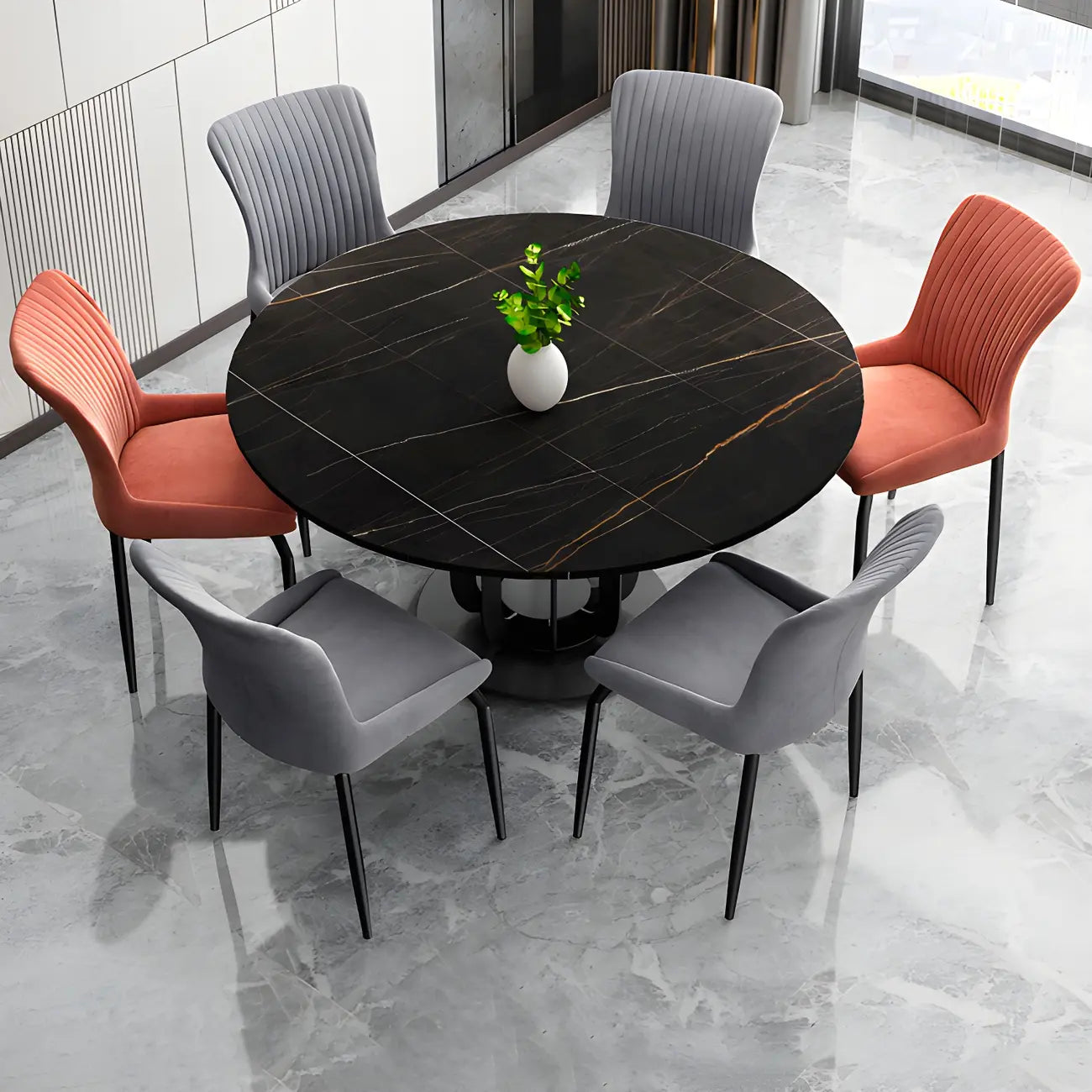 Chaises de cuisine/salle à manger industrielles gris foncé sans accoudoirs