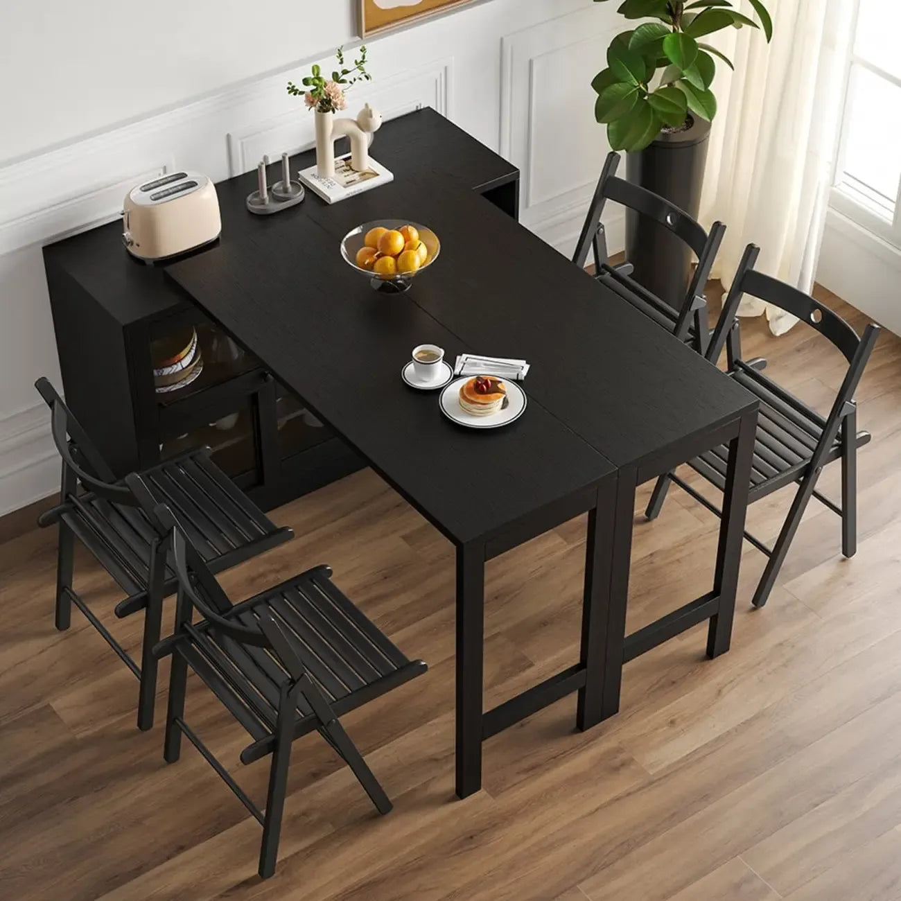 Buffet extensible de style campagnard en MDF noir