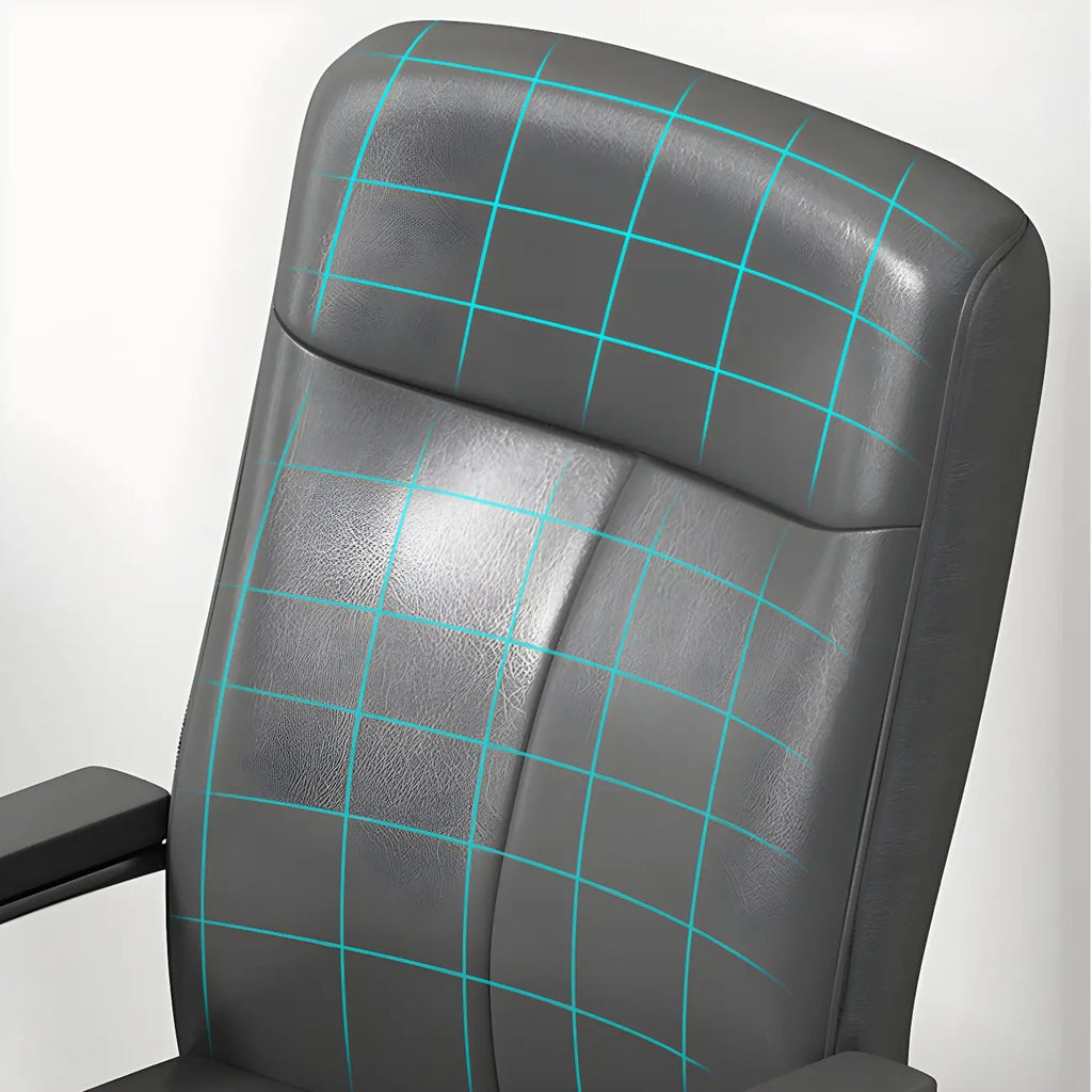 Chaise de bureau moderne HomeyFad en cuir et métal, à 4 pieds et accoudoirs