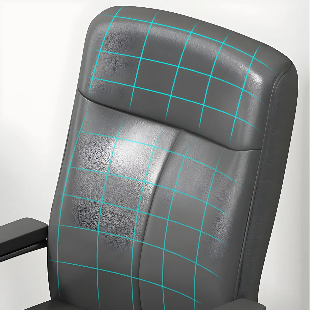 Chaise de bureau moderne HomeyFad en cuir et métal, à 4 pieds et accoudoirs