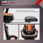 Chaise de jeu BOSSIN style racing, chaise de jeu grande taille supportant jusqu'à 136 kg (300 lbs), dossier haut, chaise d'ordinateur