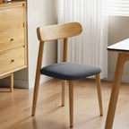 Chaise de salle à manger moderne en cuir sans accoudoirs et dossier bas