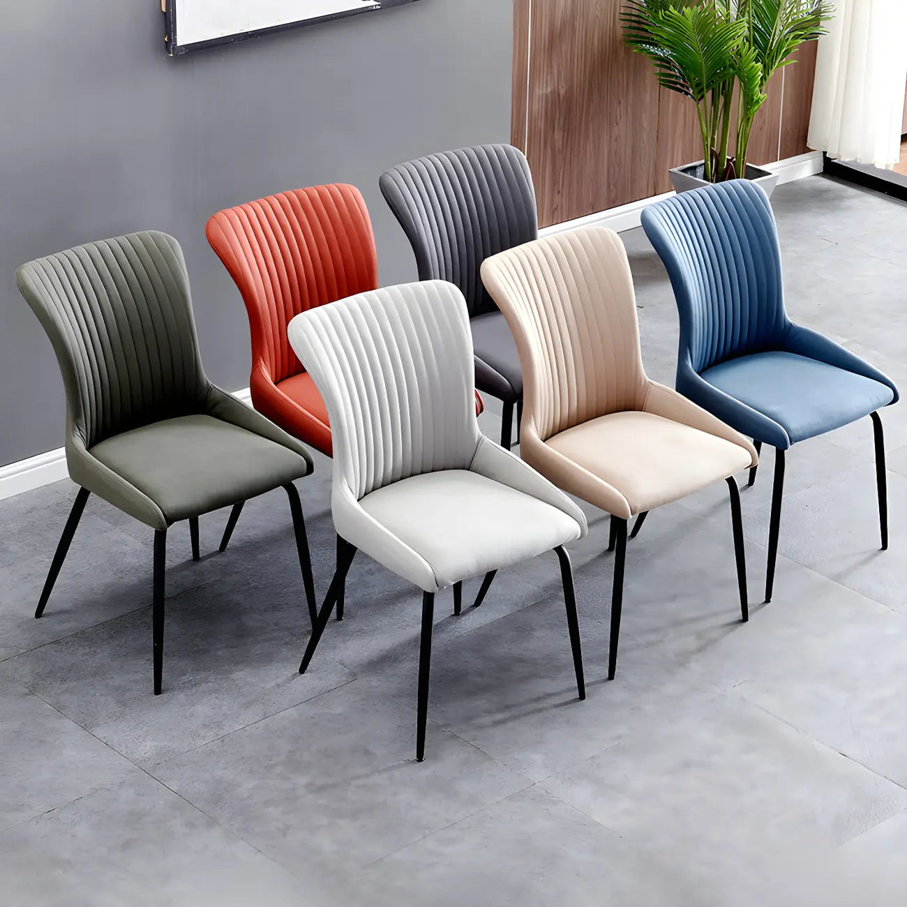 Chaises de cuisine/salle à manger industrielles gris foncé sans accoudoirs