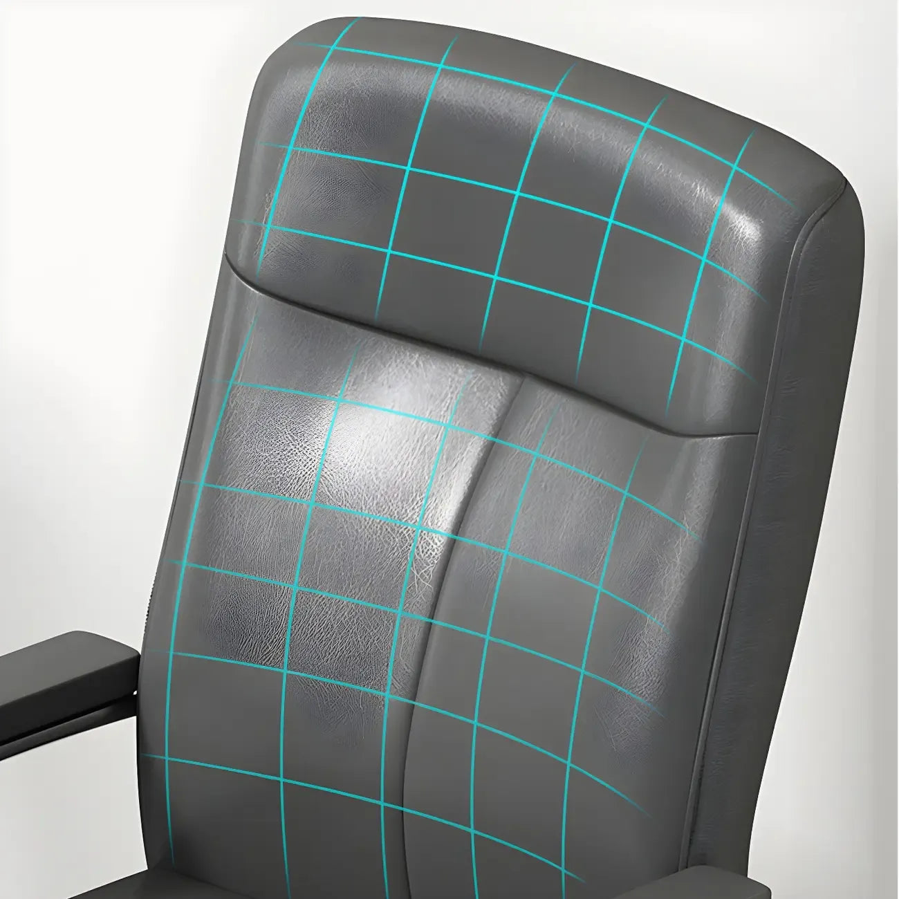 Chaise de bureau moderne HomeyFad en cuir et métal, à 4 pieds et accoudoirs