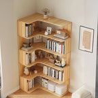 Bibliothèque d'angle en bois composite à 6 étagères