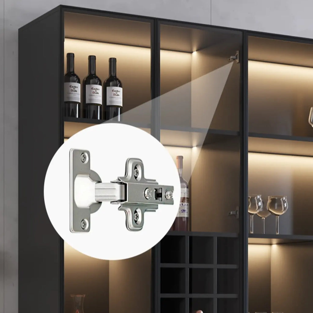 Armoire à vin minimaliste en bois noir avec porte vitrée