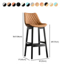 Tabourets de bar modernes du milieu du siècle en similicuir avec pieds en bois