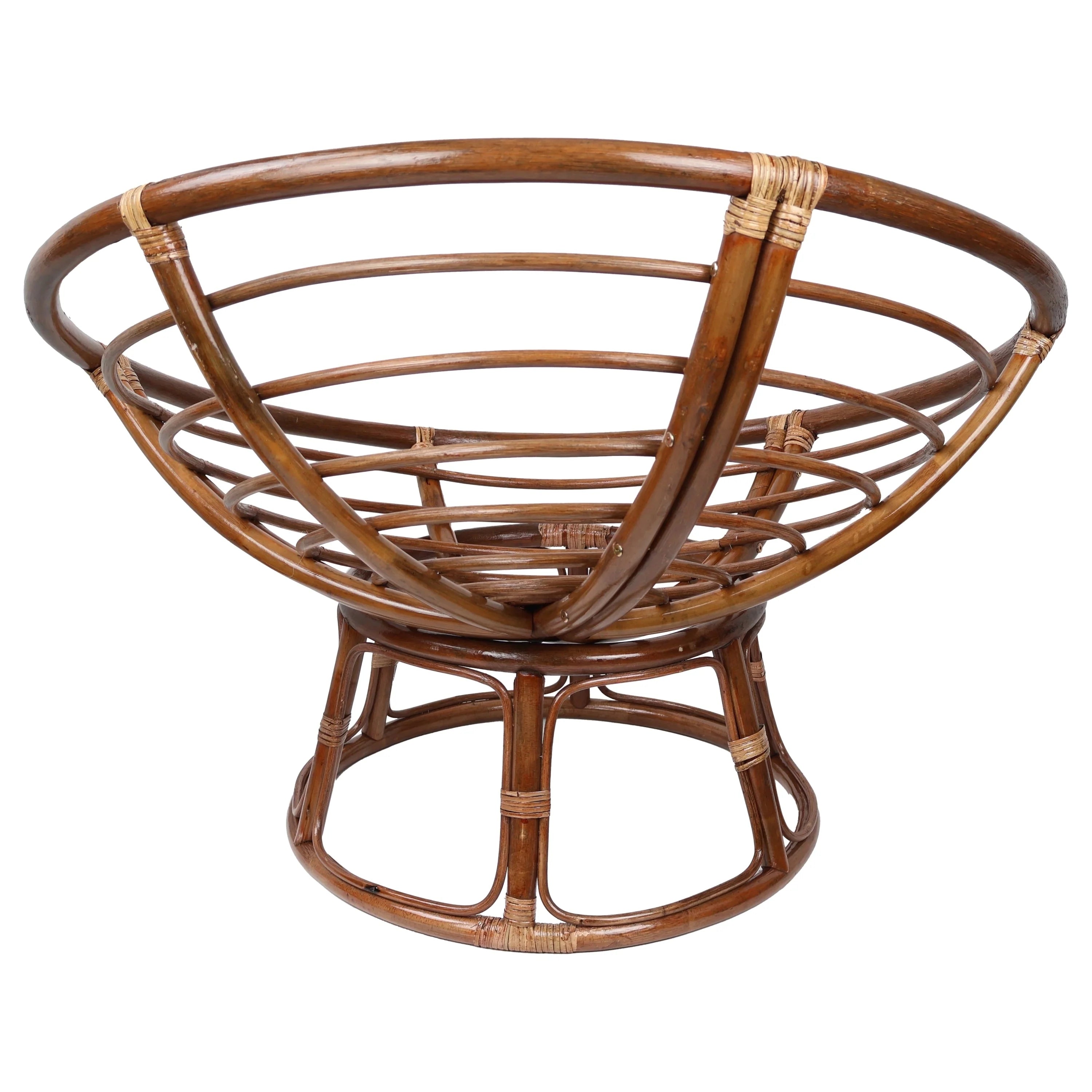 Fauteuil Papasan Bali en rotin de 107 cm avec coussin en sergé