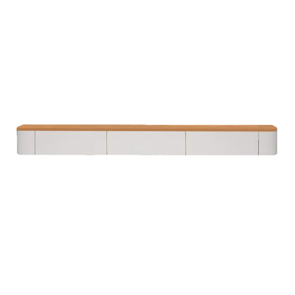 Mobile TV sospeso contemporaneo in legno bianco lungo con cassetti