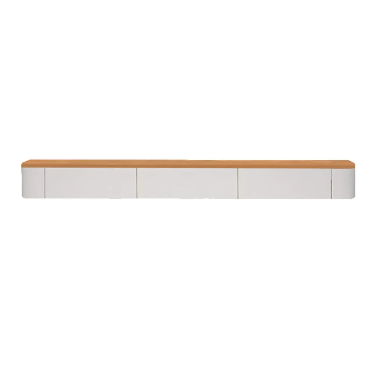 Meuble TV suspendu contemporain en bois blanc avec tiroirs