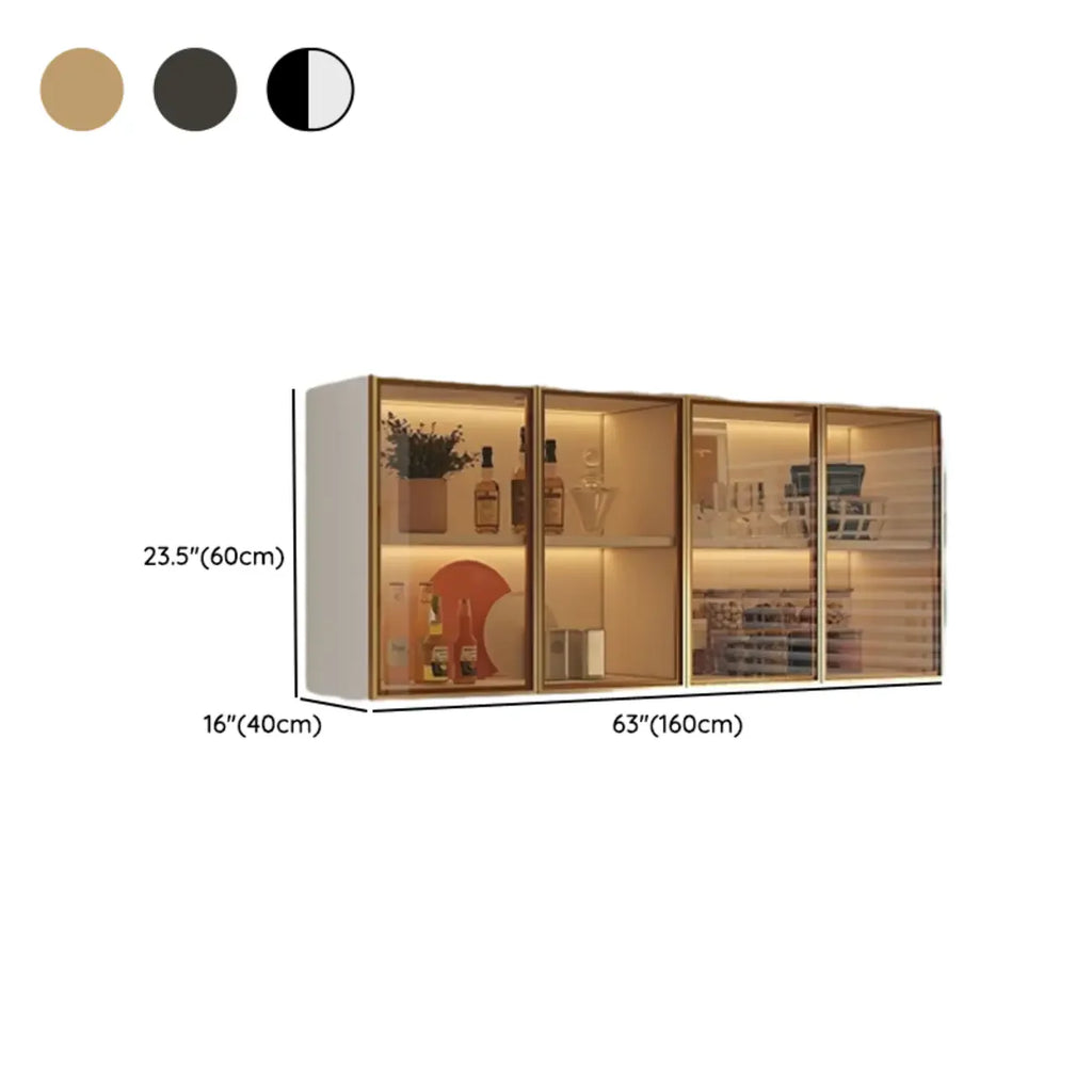 vaisselier mural gris en bois pour cuisine