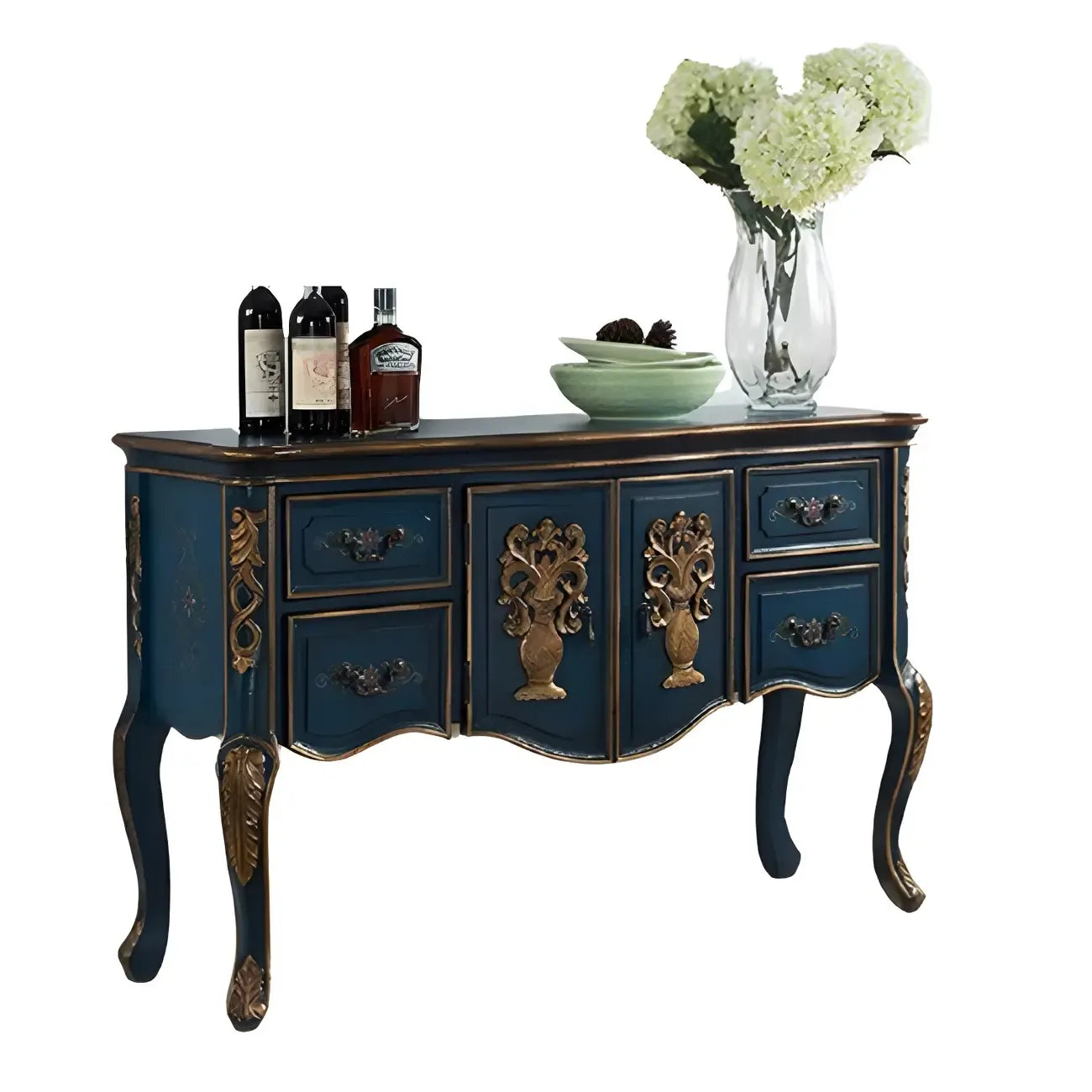 Console de rangement en bois de style français avec tiroirs