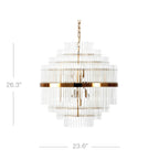 Lustre moderne en verre transparent avec finition dorée