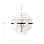 Lustre moderne en verre transparent avec finition dorée