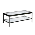 Table basse Alexis en métal et verre