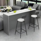 Table de bar rectangulaire blanche en bois pour salon