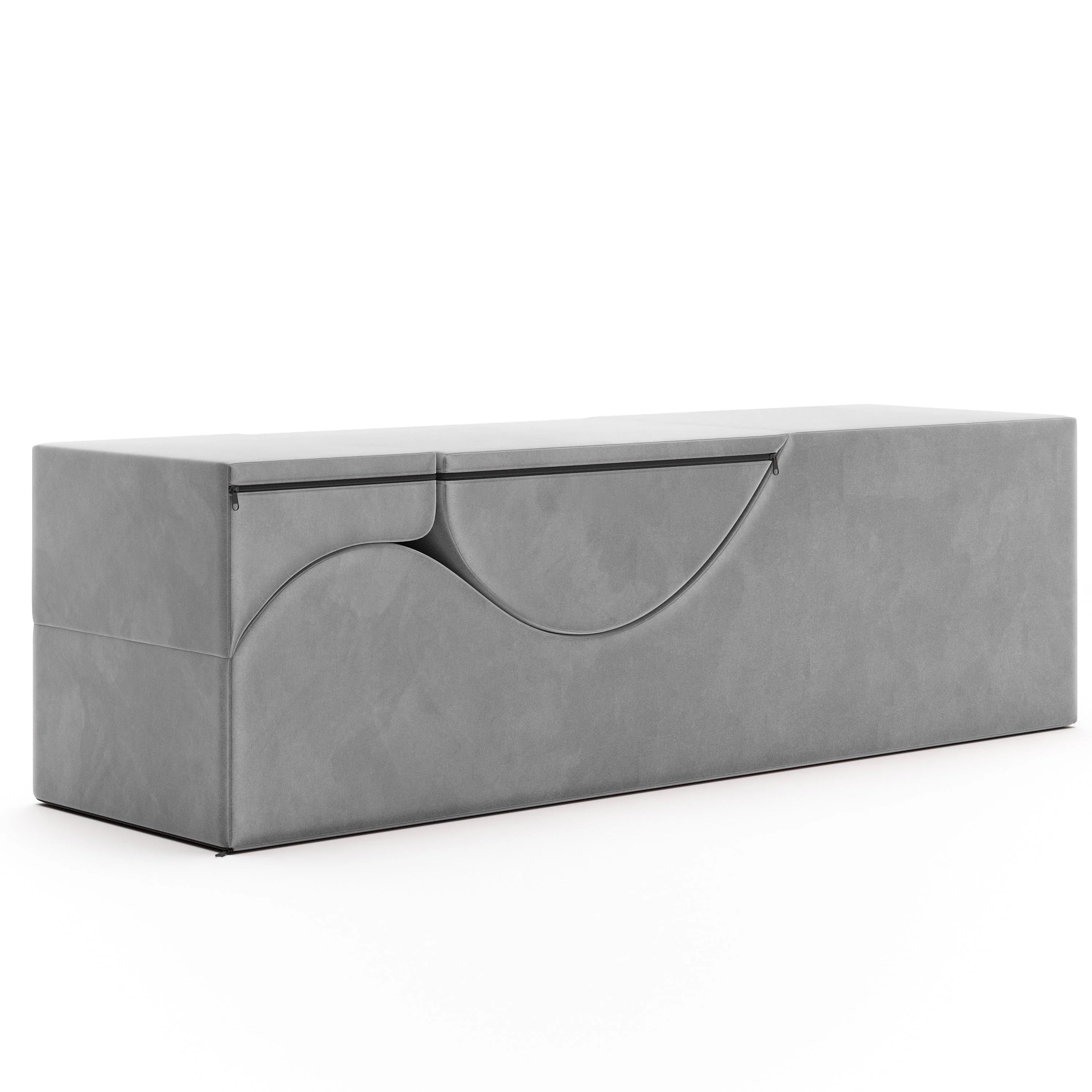 Chaise longue convertible Avana Kami / Yoga et massage - Pouf 2 en 1 avec fauteuil de yoga dépliable dissimulé, Microvelours - Non disponible