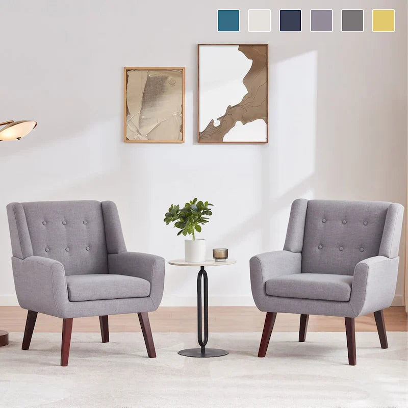 HUIMO Set di 2 poltrone moderne trapuntate