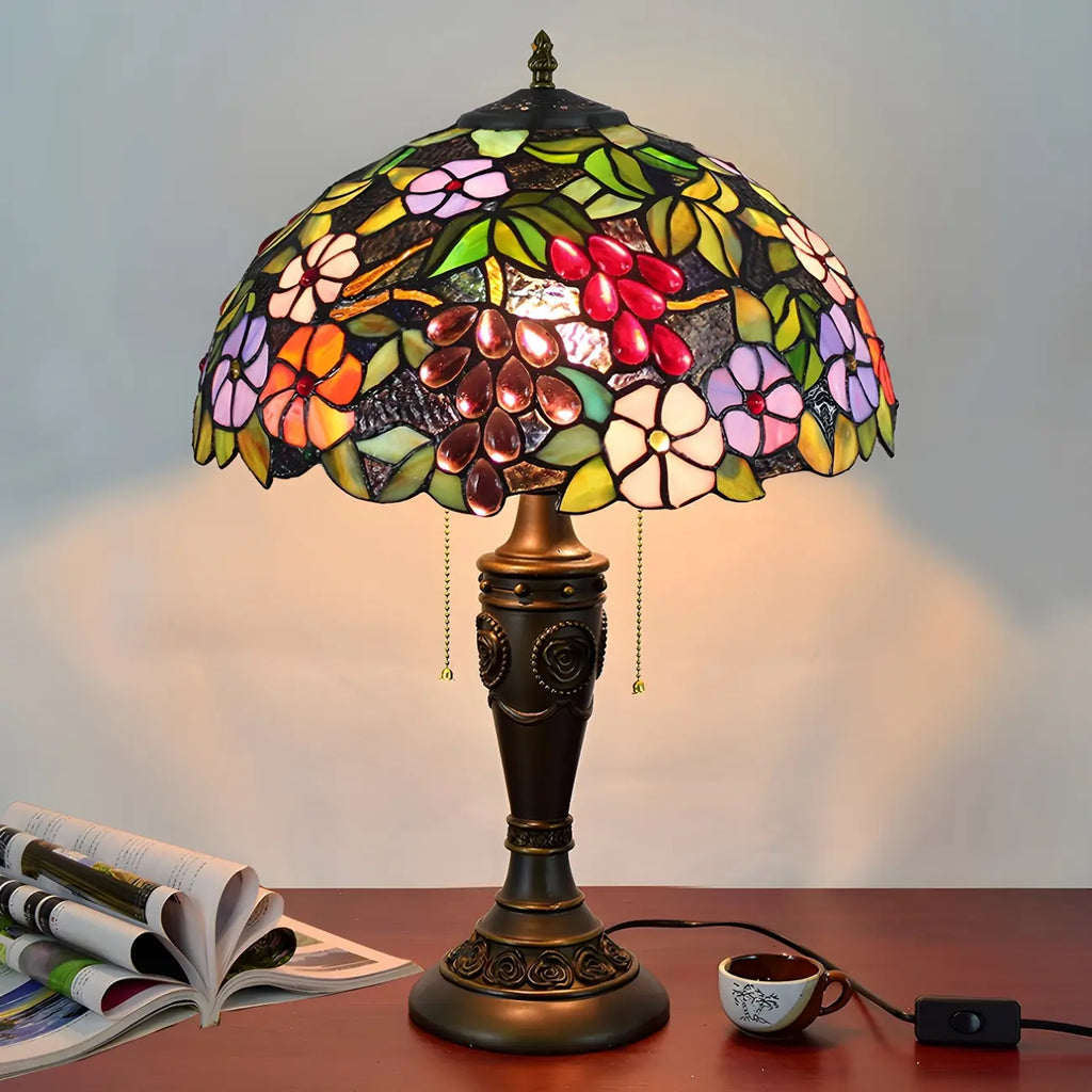 Lampe de table HomeyFad à 2 lumières avec dôme en verre et acier inoxydable de style vintage