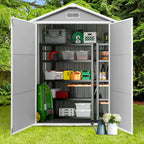 Abri de jardin en résine plastique tout temps avec plancher, dimensions : 1,83 m x 1,22 m / 1,83 m x 2,44 m / 2,44 m x 1,83 m / 2,44 m x 3,05 m.
