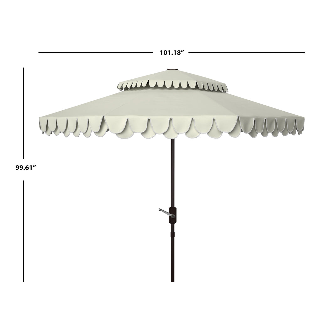 Parasol déporté double toit 274 cm avec cantonnière Kjerstin SAFAVIEH Outdoor