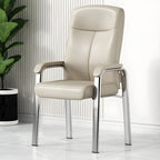 Chaise de bureau moderne HomeyFad en cuir et métal, à 4 pieds et accoudoirs