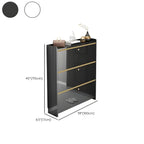 Meuble de rangement à chaussures noir glamour pour entrée avec étagères réglables