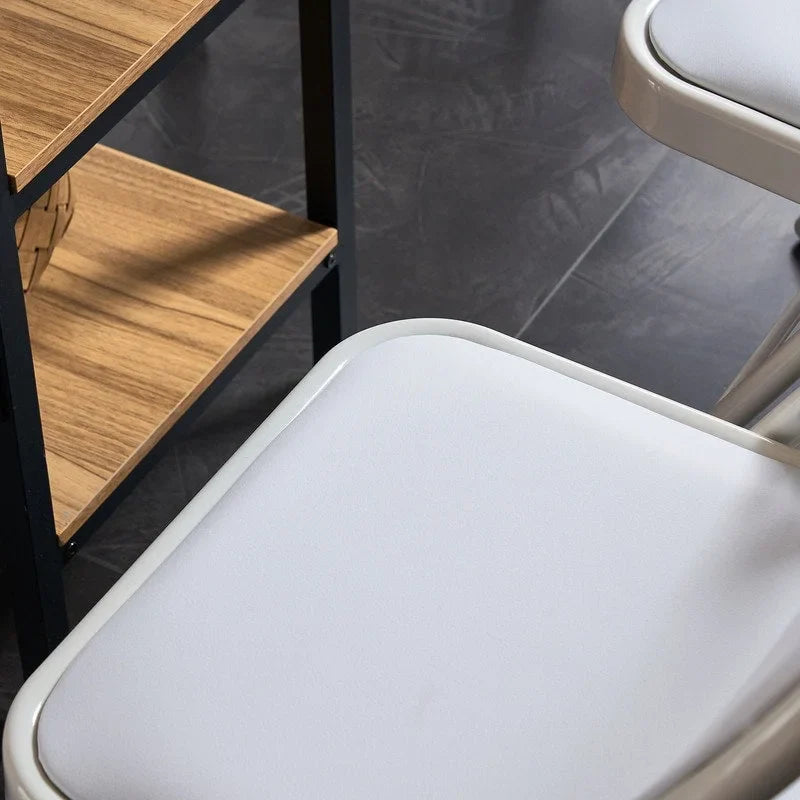 Sedie pieghevoli eleganti in ferro e PVC per convegni e fiere, bianche