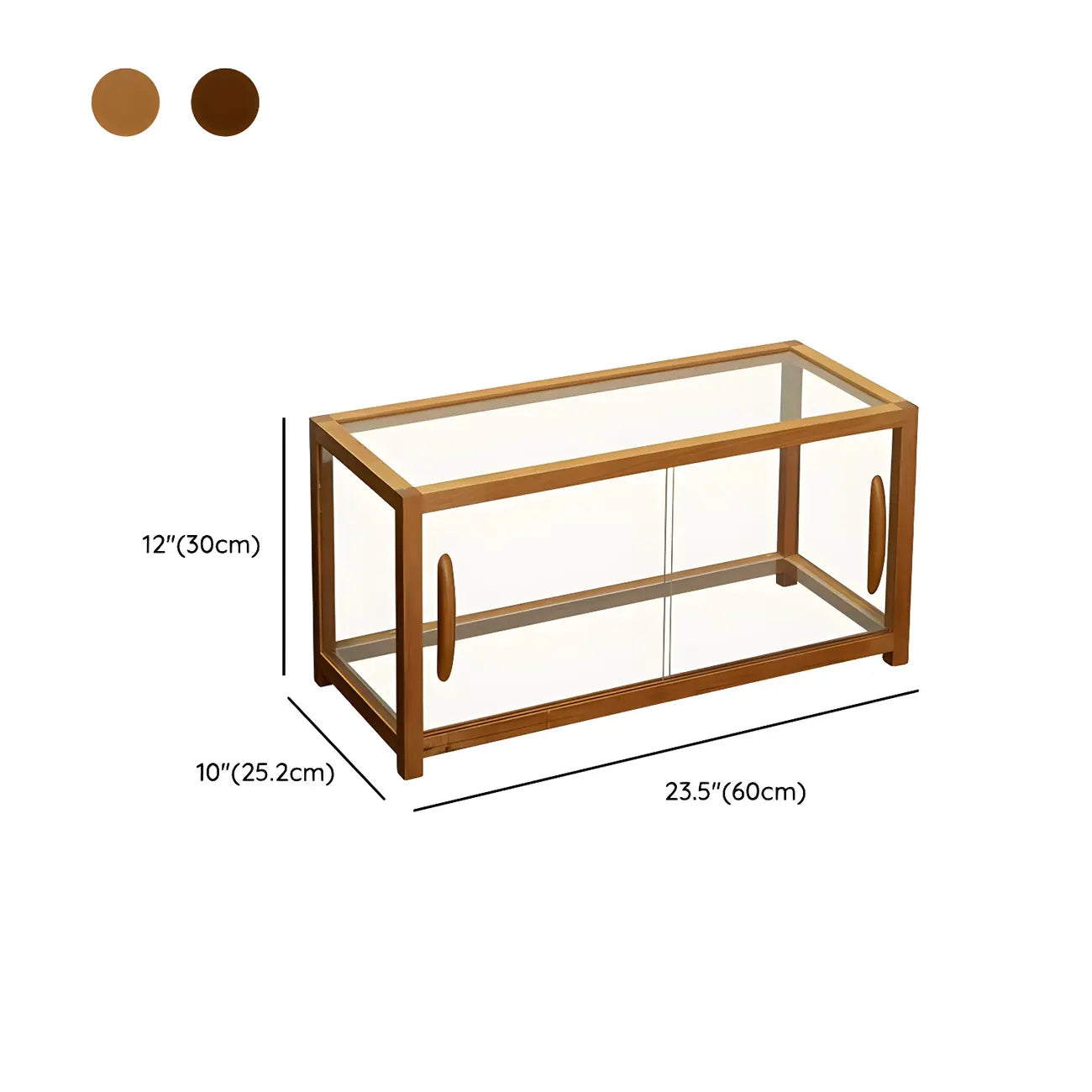 Élégante vitrine de table en bois avec portes coulissantes