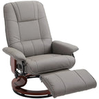 Fauteuil inclinable manuel pivotant en similicuir HomCom avec repose-pieds confortable et relaxant