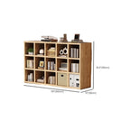 Bibliothèque horizontale moderne en bois à 8 cubes, finition naturelle