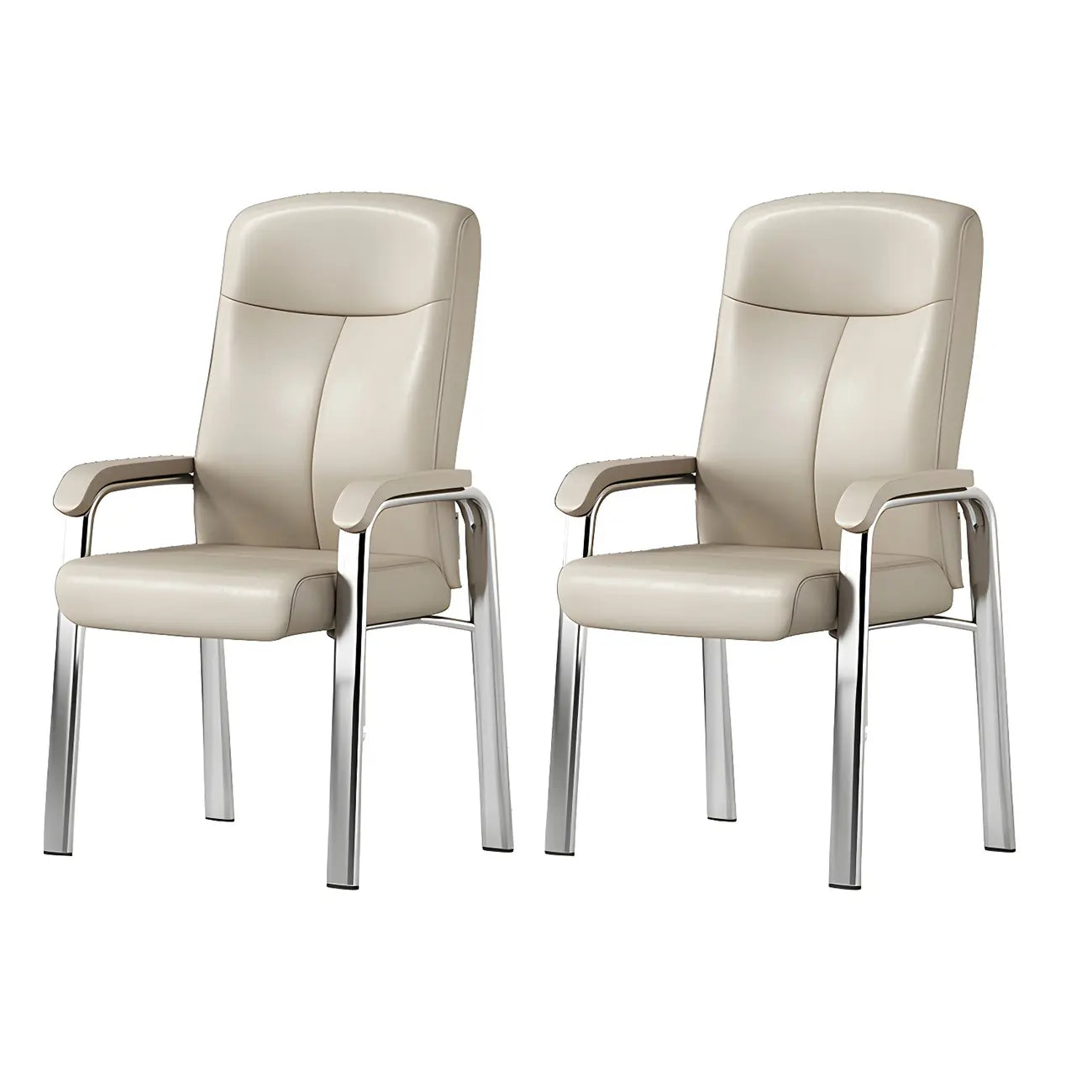 Chaise de bureau moderne HomeyFad en cuir et métal, à 4 pieds et accoudoirs