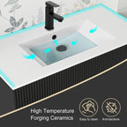 Ensemble meuble-lavabo Wavy Line 30/36/48 avec lavabo et robinet