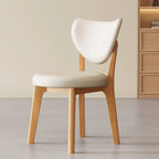 Chaise de salle à manger moderne sans accoudoirs à oreilles en similicuir