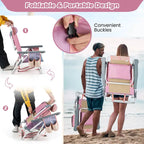 Lot de 4 chaises de plage pliantes de randonnée Costway, 5 positions d'extérieur - Voir détails