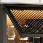 Vitrine de cuisine suspendue en métal gris et verre