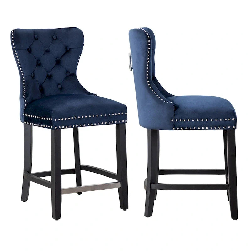 Sgabello da bancone Carter 24 Wingback Tufted Nailhead (set da 2)