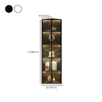 Vitrine d'angle moderne en métal gris et bois avec porte vitrée