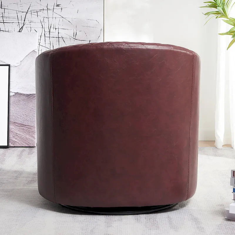 Fauteuil à barillet pivotant en cuir PU touffeté KINWELL 29