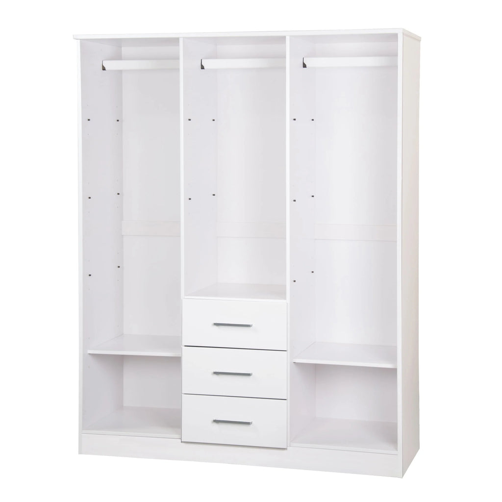 Armoire-penderie Palace Imports Cosmo 3 portes, 100 % bois massif, avec portes en bois massif ou miroir