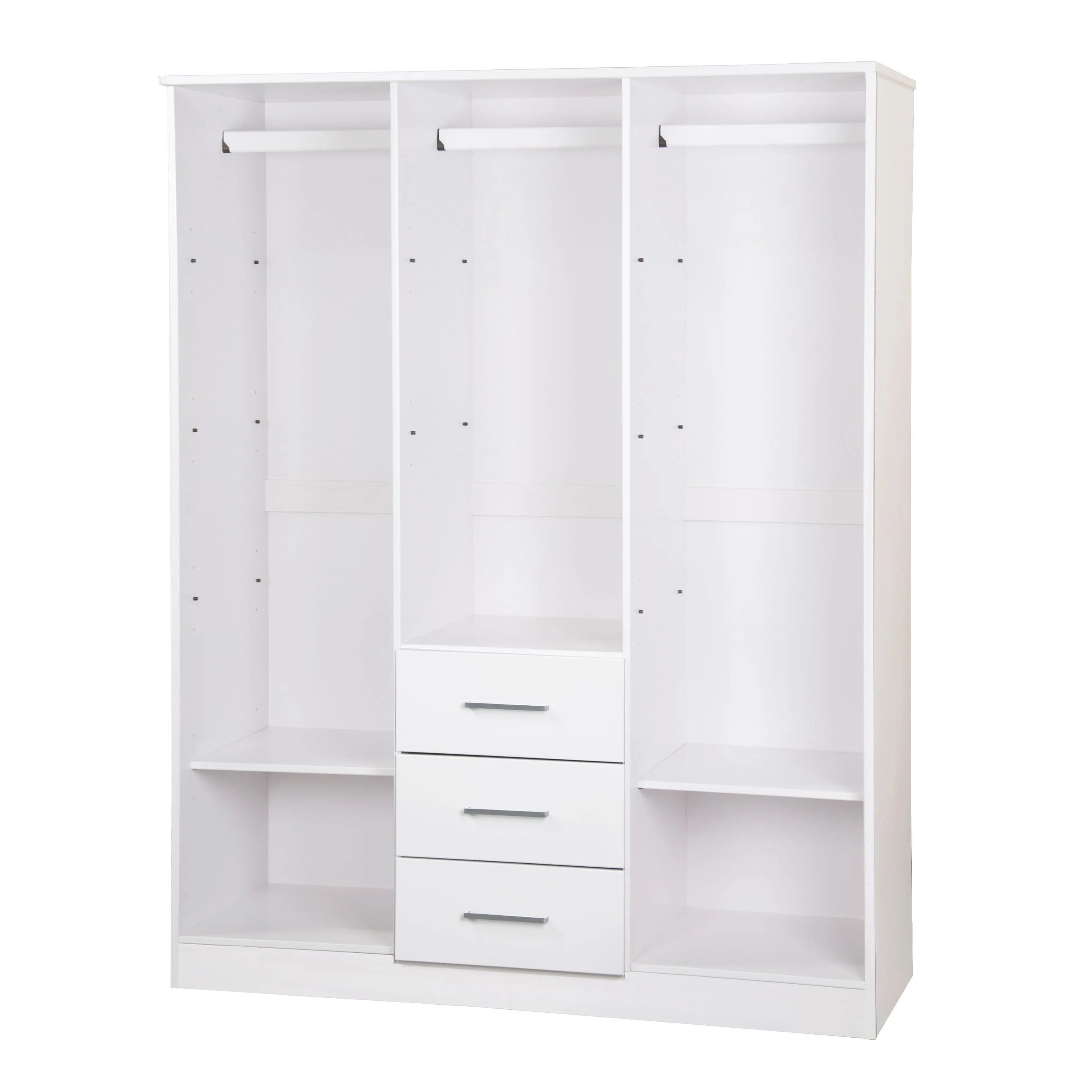 Armoire-penderie Palace Imports Cosmo 3 portes, 100 % bois massif, avec portes en bois massif ou miroir
