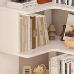 Bibliothèque d'angle en bois composite à 6 étagères