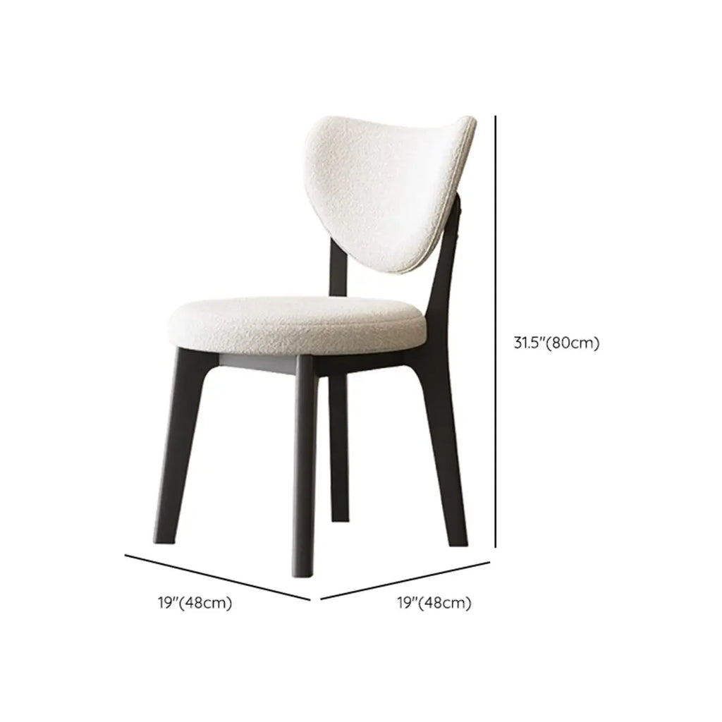 Chaise de salle à manger moderne sans accoudoirs à oreilles en similicuir